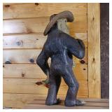 Cast Aluminum Statue (Heavy)  - Chimpanzee Standing up Drinking a Beer  Over 25 inches Tall.  Minimum Bid Required