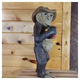 Cast Aluminum Statue (Heavy)  - Chimpanzee Standing up Drinking a Beer  Over 25 inches Tall.  Minimum Bid Required