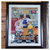 Coca Cola Advertising Reproduction in Frame with Glass  Blue Bunny Ice Cream  Le Marrs with baseball glove  Begging Beagle for a banana split