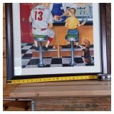 Coca Cola Advertising Reproduction in Frame with Glass  Blue Bunny Ice Cream  Le Marrs with baseball glove  Begging Beagle for a banana split