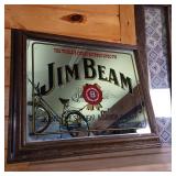 Jim Beam Mirror for Advertising  Wooden Frame Vintage  World