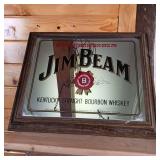 Jim Beam Mirror for Advertising  Wooden Frame Vintage  World