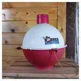 The Big Bobber Floating Cooler  13.5 inches in Diameter  Creative Sales Company  Height is 16 inches.