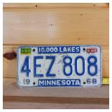 1968 10,000 Lakes Minnesota Plate
