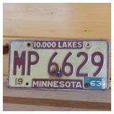 1962 Minnesota License Plate (metal 63 tab)