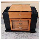 Professional Style from Tampa Bay  Large capacity Cigar Humidor  finely crafted  hard wood  lacquered  humidification device - hydrometer