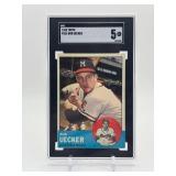 1963 Topps - Bob Uecker #126 SGC Graded 5 (Legendary Player and Broadcaster, 2nd Year Card, 1st Solo Card, Some People Call This is Rookie Card