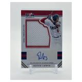 2017 Panini USA Baseball Stars & Stripes - Jumbo Swatch Silhouettes Signatures Royce Lewis #30 Jersey Card Serial #’d /199