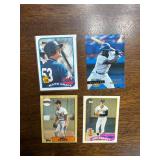 Baseball Star Rookie Card Lot, Four Cards, Mark Grace, Carlos Delgado, Will Clark and Jim Abbott Rookie Cards