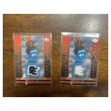 2004 Uppder Deck Rookie Exclusives 2-Card Lot, Ndudi Ebi Minnesota Timberwolves Jersey Cards, Different Color Jersey Pieces