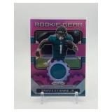 2021 Panini Prizm Travis Etienne Jr. Rookie Card Rookie Gear Jersey Card Jacksonville Jaguars