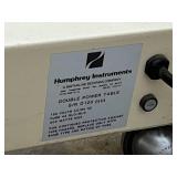 MSRP $3500 Zeiss Humphrey Double Power Height Adjustable Instrument Table *Double-sided work surface: A wide, contoured tabletop that provides two usable instrument areas, allowing access from either 