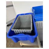 Lot of Mixed Size Stackable Storage Containers and White Board