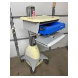 Ergotron Height Adjustable Standing Workstation Trolley With Drawer & Slide Out Tray - Good Condition!