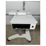 Zeiss Humphrey Instruments Power Height Adjustable Mobile Table Workstation - Heavy Duty Steel Low Profile Base - Great Condition! Includes Thermal Printer