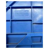 MSRP $400 Lot 5 of Monoflo Buckhorn Style Heavy-Duty Stackable Plastic Storage Totes / Distribution Bins / Nestable Totes– Industrial Grade, Reusable, Attached Lids – Great Clean Condition! Approx