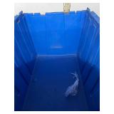 MSRP $400 Lot 5 of Monoflo Buckhorn Style Heavy-Duty Stackable Plastic Storage Totes / Distribution Bins / Nestable Totes– Industrial Grade, Reusable, Attached Lids – Great Clean Condition! Approx