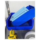 Lot of Miscellaneous Items (Digital Monitor, White Noise Machine, Laser Level, Glass Screen Protector, & Storage Bins)