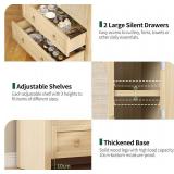 Curlaky Arched Kitchen Pantry Cabinet with Rattan Doors