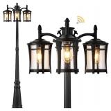 Gleamz 3-Head Dusk to Dawn Outdoor Post Light (Hardwired)