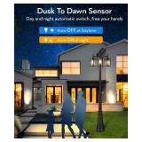 Gleamz 3-Head Dusk to Dawn Outdoor Post Light (Hardwired)