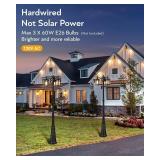 Gleamz 3-Head Dusk to Dawn Outdoor Post Light (Hardwired)