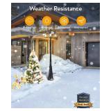 Gleamz 3-Head Dusk to Dawn Outdoor Post Light (Hardwired)