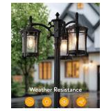 Gleamz 3-Head Dusk to Dawn Outdoor Post Light (Hardwired)