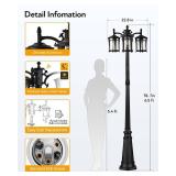 Gleamz 3-Head Dusk to Dawn Outdoor Post Light (Hardwired)