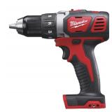 Milwaukee M18 Li-Ion Cordless Compact Electric Drill Driver, Tool Only, 1/2in.  500 In./Lbs. Torque, 1800 RPM, Model# 2606-20- Retail $90
