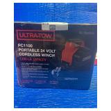 Ultra-Tow Portable Handheld 24V DC Battery-Operated Winch, 1100-Lb. Line Pull, 24 Max. Volts, 30 Amps Open Box $450 Retail