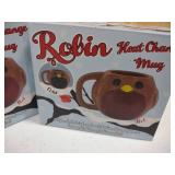 Norman Rockwell mugs, Robin shaped Heat Changing mugs