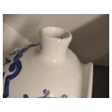Lilly Portugal 1989 chipped spout tea pot, PriceBros Non skid Tea Pot England