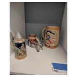 Vintage Beer Steins, Pabst Blue Ribbon, Original Thewalt
