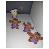 Vintage figures, Chip and Dale, Goofy,  Donald Duck, Scroodge McDuck, General Mills Berry Bear, Gummi Bear Cubbi and Tummi