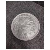 Large Buffalo Nickel, Mercury Dime front and reverse side. 1 foot wide