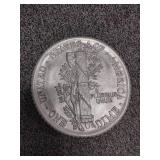 Large Buffalo Nickel, Mercury Dime front and reverse side. 1 foot wide