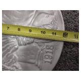 Large Buffalo Nickel, Mercury Dime front and reverse side. 1 foot wide