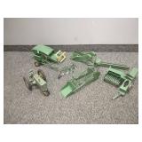 Vintage John Deere die cast frame toys, tractor, combine