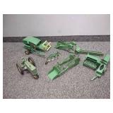Vintage John Deere die cast frame toys, tractor, combine