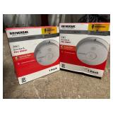 Lot of 2 Universal Security Instruments Hardwired and 1-Year Battery Backup Smoke Detector with Photoelectric Sensor