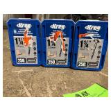 Lot of 3 Kreg #8 × 1-1/4 in. Internal Square Drive Round Head Zinc Coarse Pocket-Hole Screw (250-Pack)