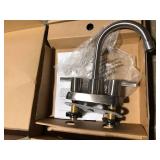 Glacier Bay Garrick 4 in. Centerset 2-Handle High-Arc Bathroom Faucet in Brushed Nickel  Customer Returns See Pictures