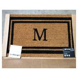 Calloway Mills Black Border Monogram Door Mat 18 in. x 30 in. (Letter M) Customer Returns See Pictures