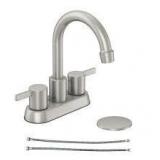 Glacier Bay Garrick 4 in. Centerset 2-Handle High-Arc Bathroom Faucet in Brushed Nickel  Customer Returns See Pictures