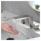 UKISHIRO 2-Handle Deck-Mount Roman Tub Faucet in Brushed Nickel