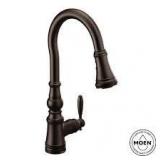 MOEN Weymouth Oil-Rubbed Bronze 16.73 in. H Pull Down Sprayer Kitchen Faucet with 360 Degree Spout Swivel and Power Boost Customer Returns See Pictures