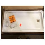 MAAX Olympia 60 in. x 32 in. Single Threshold Acrylic Shower Base with Left Drain in White Damaged Customer Returns See Pictures