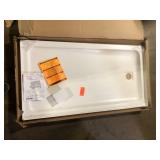 MAAX Olympia 60 in. x 32 in. Single Threshold Acrylic Shower Base with Left Drain in White Damaged Customer Returns See Pictures