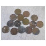 (CNTR) 15 Wheat Pennies...